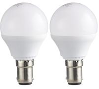 Bulk Hardware Merriway BH05018 5 W Small Bayonet Cap G45 LED Bulb, Equivalent to 40 W, Glass, B15d - Opal Warm White (Pack of 2)