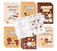 Bulk Marshmallow Activity Books,24Pcs Mini Games Coloring Book Set for Kids | Marshmallow DIY Drawing Booklet with Mazes Word Search Scramble Games for Back to School Party Goodie Bags Classroom Favors