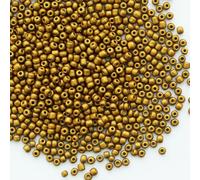 Bulk Matte Golden Seed Beads 200 Grams About 6500pcs, 3mm 8/0 Glass Craft Beads for Making Earrings, Bracelets, Pendants, Waist Jewelry,DIY Handmade Seed Beads (Matte Golden)