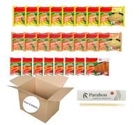 Bulk Mi Goreng Instant Noodles 24 Pack - Indonesian Fried Noodles Variety - 3 Flavours: Chicken, Special Chicken & Stir Fry - Halal Asian Noodle Snack or Meal - Quick Comfort Food