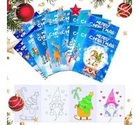 Bulk Mini Colouring Books for Party Bags 16 Pcs Kids Christmas Activity Books, Xmas Goodie Bag Fillers with Festive Designs (17cm Stocking Stuffers) (Blue)