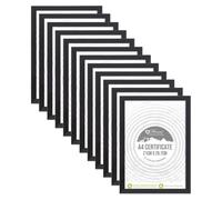 Bulk Pack of 12 - A4 Black Picture Frames with Glass Front - Photo, Poster & Certificate Display Frames - Portrait or Landscape Wall Hanging - Gallery Wall Wood Effect Frame Set (21 × 29.7 cm)
