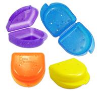 Bulk Pack of 48 Glitter Gum Shield Case - Mouthguard Box for Ortho Retainers, Sports Dental Appliances, Dentures & More (Mixed Colours)