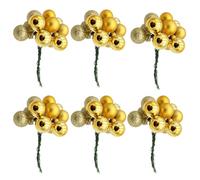 Bulk pack of 72 Christmas 20mm Baubles Decorations on Wire 2cm Glitter, Shinny and Matt Bauble (Gold)