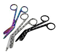 Bulk Pack Vet Tech Gifts Stainless Steel 5.5" Bandage Scissors with Engraved Puppy Kitten Paw Prints Veterinarian Appreciation Thank You Gift for Veterinary Tech Coworker Animal Rescue Gifts (3 Pcs)