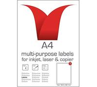 Bulk Packed - Multi-Purpose A4 White Self-Adhesive Labels - Die Cut 199.6 x 289.1mm - 1 Label per Sheet - 500 Sheets per box/500 Labels per Pack