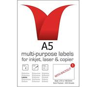 Bulk Packed - Multi-Purpose A5 White Self-Adhesive Labels - Butt Cut 210 x 148.5mm - 1 Label per Sheet - 1000 Sheets per box/1000 Labels per Pack (STW210148A5)