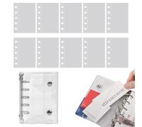 Bulk Paper Transparent PVC Cover for School 5 Rings - Loose Leaf Binder 10 Pages, Protective Case for Workbook, Protective Notebook Case, Study Impe