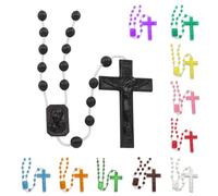 Bulk Plastic Rosary Beads - 25-Pack Black Catholic Prayer Beads Made in Italy, Individually Bagged for Church Events, First Communion, Retreats & Religious Gifts - Lightweight for Daily Prayer