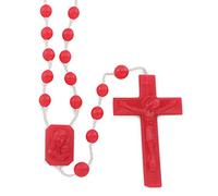 Bulk Plastic Rosary Beads - 25-Pack Red Catholic Prayer Beads Made in Italy, Individually Bagged for Church Events, First Communion, Retreats & Religious Gifts - Lightweight for Daily Prayer