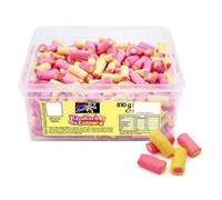 Bulk Retro Sweets for Haribo Lovers - Pick & Mix Party Tubs - Fruity, Fizzy, and Classic Candy for Birthdays, Events, Buffets, and Gifts (Rhubarb & Custard Pencils Tub 810G)
