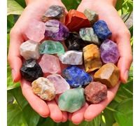 Bulk Rough Healing Stones,0.5-2in Energy Crystals,Good Fortune Natural Raw Crystals & Witchcraft Kit,for Tumbling Cabbing Fountain Rocks Decoration Polishing Handmade Meditation Crafts (22pcs Mix)