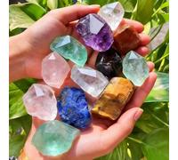 Bulk Rough Healing Stones,0.5-2in Energy Crystals,Good Fortune Natural Raw Crystals & Witchcraft Kit,for Tumbling Cabbing Fountain Rocks Decoration Polishing Handmade Meditation Crafts (12pcs Mix)