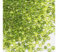 Bulk Seed Beads 110 grams about 1600pcs, 4mm 6/0 Olive Green Glass Craft Beads for Making Earrings, Bracelets, Pendants, Waist Jewelry,DIY Handmade Seed Beads（Olive Green Silver Core）
