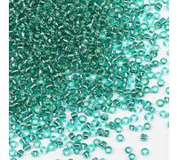 Bulk Seed Beads 110 grams about 3500pcs, 3mm 8/0 Light Green Glass Craft Beads for Making Earrings, Bracelets, Pendants, Waist Jewelry,DIY Handmade Seed Beads（Light Green Silver Core）