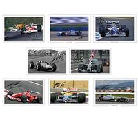 Bulk Set of 20 F1 Formula One Legends Signed 6X4 Inch Photo Prints With Pre Printed Signatures Autograph Gift. Artwork Wall Art