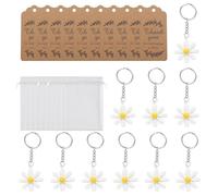 Bulk Set of 30 Daisy Keychains and Thank You Cards for Gifts, Stylish Bag Hanging Decorations, Festive Party Supplies