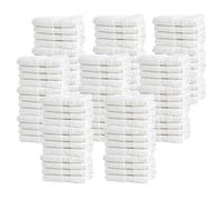 Bulk Spa White Washcloths - 96 Pack - Size 12” x 12” - Thick Loop Pile Washcloth - Absorbent and Soft 100% Ring-Spun Cotton Wash Cloth - Lint Free Face Towel - Wash Cloths Perfect for Bathroom