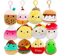 Bulk Squishmallows Keychain Set - Bundle with 12 Mini Plushie Bag Clips | 3.5" Small Squishmallows Plushie Ornaments for Christmas Tree, Decor, Purses, Bags, More