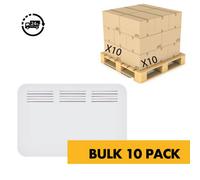 Bulk Trade Pack 10 X 1.5Kw / 1500W Electric Panel Heater Radiator - C/w 24/7 Thermostat/timer Wall Hung Fixings + Mounting Feet