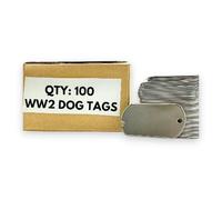 Bulk Vintage WWII Dog Tags 100-Pack Authentic US Spec Pre-1965 Design Durable 304 Stainless Steel for Collectors and Reenactments