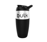 Bulk x Promixx Stainless Steel Shaker Bottle | Black | 700ml | Durable & Leak-Proof Design | Snap-Fit Agitator for Smooth Mixing | Non-Slip Silicone Sleeve | Built to Last