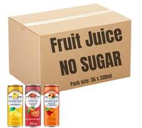 Bulk Zero Sugar Sparkling Fruit Drink 330ml - Peach, Lemon & Blood Orange Variety Pack - Italian Fruit Juice Soft Drinks, No Added Sugar, Low Calorie Refreshment