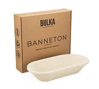 Bulka Large Oval 1kg Waffle Banneton Bread Proofing Basket Pressed Wood Pulp, Sourdough Proofing Basket - Non-Stick Brotform Sourdough Bread Baking Supplies, Made in Germany.