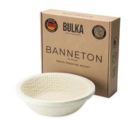 Bulka Large Round 9" 1kg Waffle Banneton Bread Proofing Basket Pressed Wood Pulp, Sourdough Proofing Basket - Non-Stick Brotform Sourdough Bread Baking Supplies, Made in Germany.