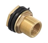 Bulkhead Fitting Adapter, Water Tank Outlet Fittings Brass, Brass Bulkhead Fitting With 3/4 Male, 1/2 Female Threads For Leaky Solutions