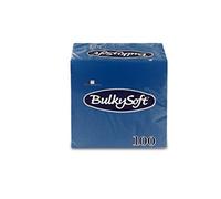 Bulky Soft 1/4 Fold Serviettes, Blue, Two Ply, 24 cm x 24 cm, Pack of 100