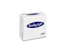 BULKY SOFT 2PLY 4 FOLD NAPKINS 33CM X 33CM 100/PK - WHITE