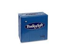 Bulky Soft BS-32032 Serviettes 3 Ply 1/4 Fold 40 x 40 cm, Pack of 100, Blue