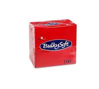Bulky Soft BS 32223 1/8 Fold Dinner Napkins, 3 Ply, 40 cm x 40 cm, Red (Pack of 100)