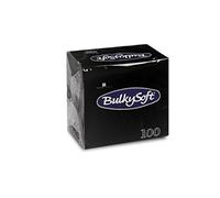 Bulky Soft Two Ply 1/4 Fold Napkins, Black, 24 cm x 24 cm, Pack of 100