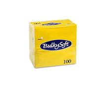 BulkySoft BS-32225 napkins, 1/8 fold, 3-layered, 40 cm x 40 cm, yellow, pack of 100