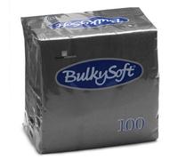 BulkySoft Cocktail Napkins Black 24cm - Pack of 1000 | 2ply Paper Napkins,