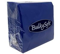 BulkySoft Paper Serviettes 2Ply Solid Colour Soft Napkins for Kitchen, Parties, and Events - Rip Proof Disposable Tableware - 33 × 33 cm - 100% Cellulose Pack of 100 Kitchen Napkins - Dark Blue