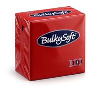 BulkySoft Red Paper Napkins 100 Pack - 40 x 40cm Soft & Absorbent Disposable Table Napkins, 2 Ply Serviettes for Parties, Weddings, Events, Restaurants & Home Use