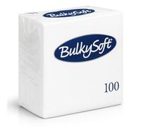 BulkySoft White Paper Napkins 100 Pack - 40 x 40cm Soft & Absorbent Disposable Table Napkins, 2 Ply Serviettes for Parties, Weddings, Events, Restaurants & Home Use