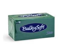 BulkySoft White Paper Napkins - 2-Ply Disposable Serviettes 33x33cm - Soft Tissue Napkins for Parties, Events, Catering - 200 Pack (Green)