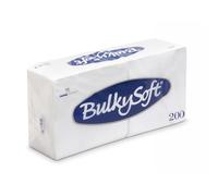 BulkySoft White Paper Napkins - 2-Ply Disposable Serviettes 33x33cm - Soft Tissue Napkins for Parties, Events, Catering - 200 Pack