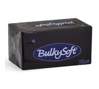 BulkySoft White Paper Napkins - 2-Ply Disposable Serviettes 33x33cm - Soft Tissue Napkins for Parties, Events, Catering - 200 Pack (Black)