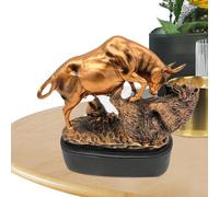 Bull and Bear Sculpture-Desktop Bull Fighting Figurine Decor - Exquisite Craftsmanship Versatile Men Offices Decoration for Investor Professionals