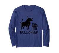 Bull and Sheep Funny Animal Humor Statement Dad Joke Pun Long Sleeve T-Shirt