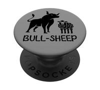 Bull and Sheep Funny Animal Humor Statement Dad Joke Pun PopSockets Adhesive PopGrip