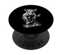 Bull Animal Love Art Cool Graphic Print Motif Design PopSockets Adhesive PopGrip