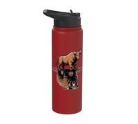 Bull Bear Reflection Stock Market Trader Stainless Steel Insulated Water Bottle