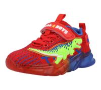 Bull Boys T-Rex Lights Red Trainers Kids Light Up Dinosaur Shoes Easy On/Off
