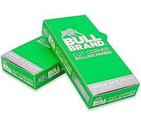 BULL BRAND Green Cigarette Rolling Papers - Medium Weight Cigarette Papers for Roll Ups with Arabic Gum and Cut Corners for an Easier Roll - 25 Packs (50 Papers Per Pack)